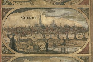 Wandkarte der Niederlande, Willem Blaeu, (Detail) Gent von Willem Janszoon Blaeu